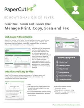 Education Flyer Cover, Papercut MF, Digital Office Solutions, Kyocera, Copystar, Dealer, Reseller, PA, NJ, MD, DE, Feasterville, Philadelphia